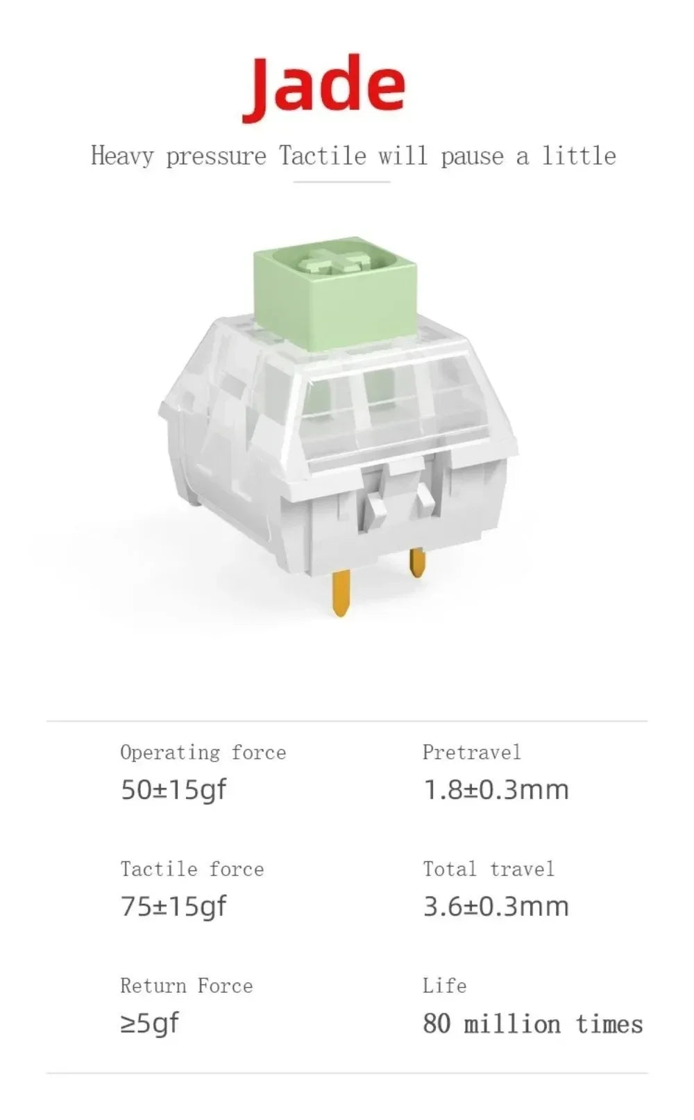 Kailh Box Jade/Navy Switch Clicky Tactile Switches for DIY Mechanical Keyboard SMD MX 3Pin Switches Customize Gamer PCB Mount