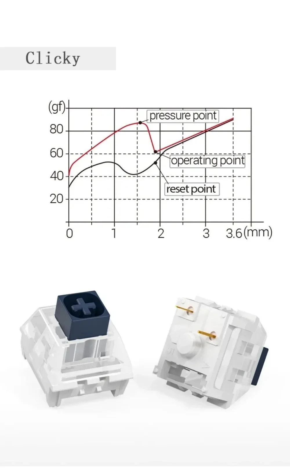 Kailh Box Jade/Navy Switch Clicky Tactile Switches for DIY Mechanical Keyboard SMD MX 3Pin Switches Customize Gamer PCB Mount