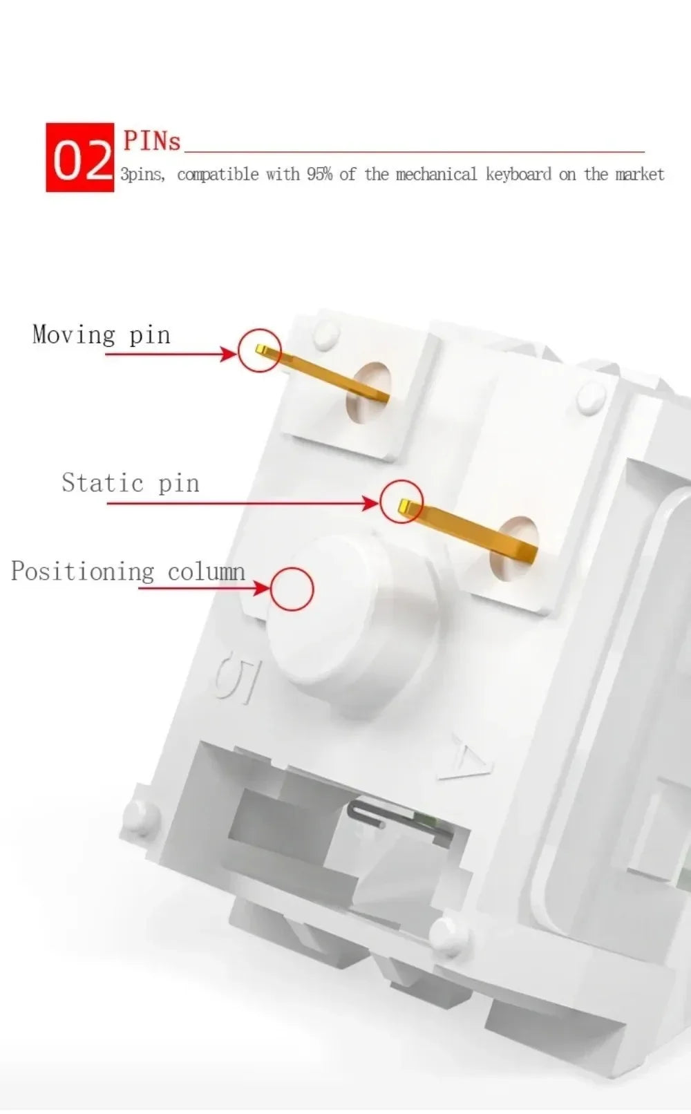 Kailh Box Jade/Navy Switch Clicky Tactile Switches for DIY Mechanical Keyboard SMD MX 3Pin Switches Customize Gamer PCB Mount