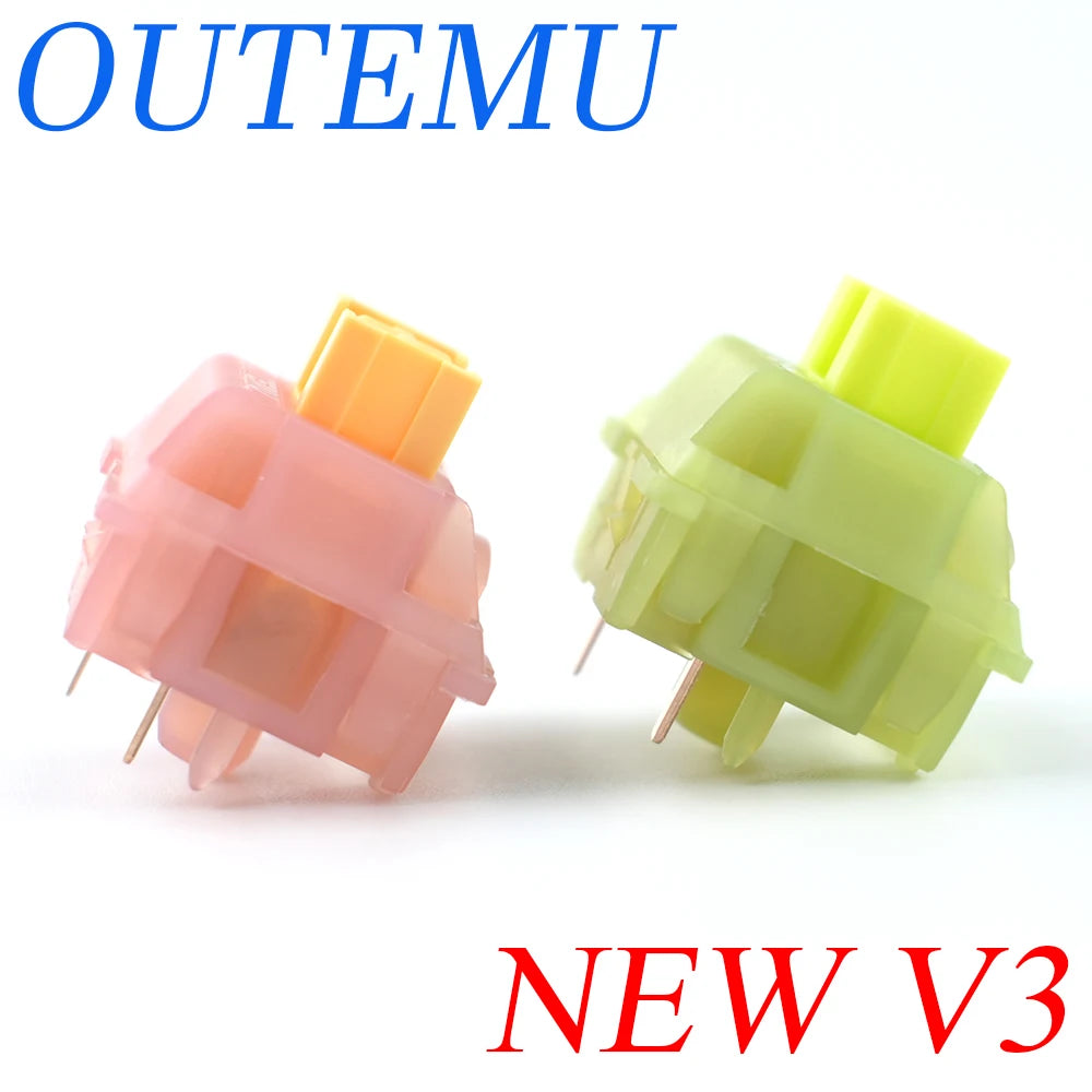 Outemu Silent Peach V3 Switches Lubed Update Silent Lemon V3 Switch Mechanical Keyboard Linear Tactile 5Pin Custom Hot-swap DIY