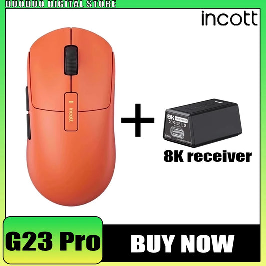 Incott G23 Pro Wireless Mouse 8k Dual Mode Paw3950 Sensor Hot Swap Fast Charge Gaming Mouse Ergonomics Pc Gamer Accessories Gift